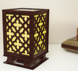 Light Up Lantern with Star Projection - Dark Wood